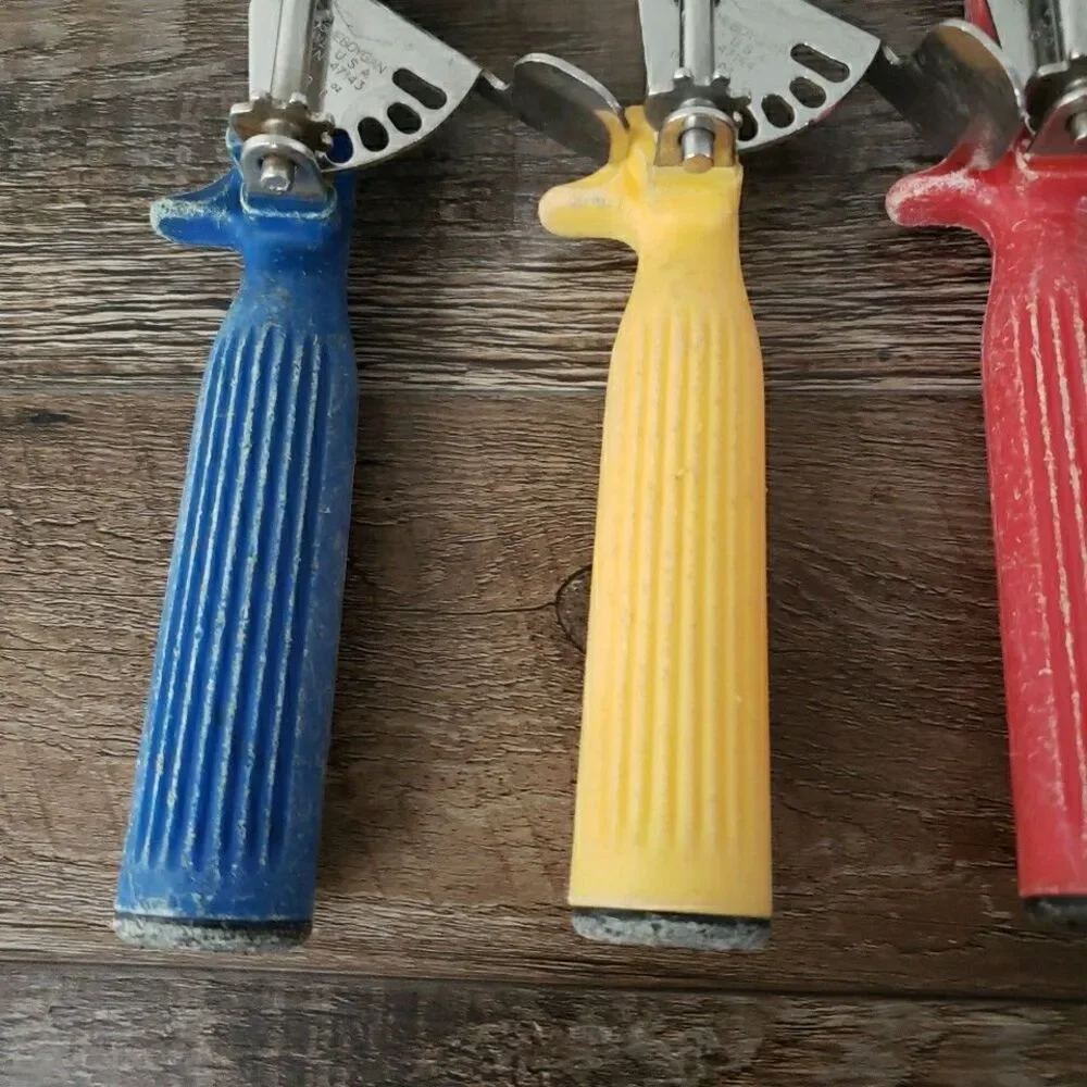 Volrath Ice Cream Scoops Set Of 4 Blue Red Yellow Purple Handle Stainless